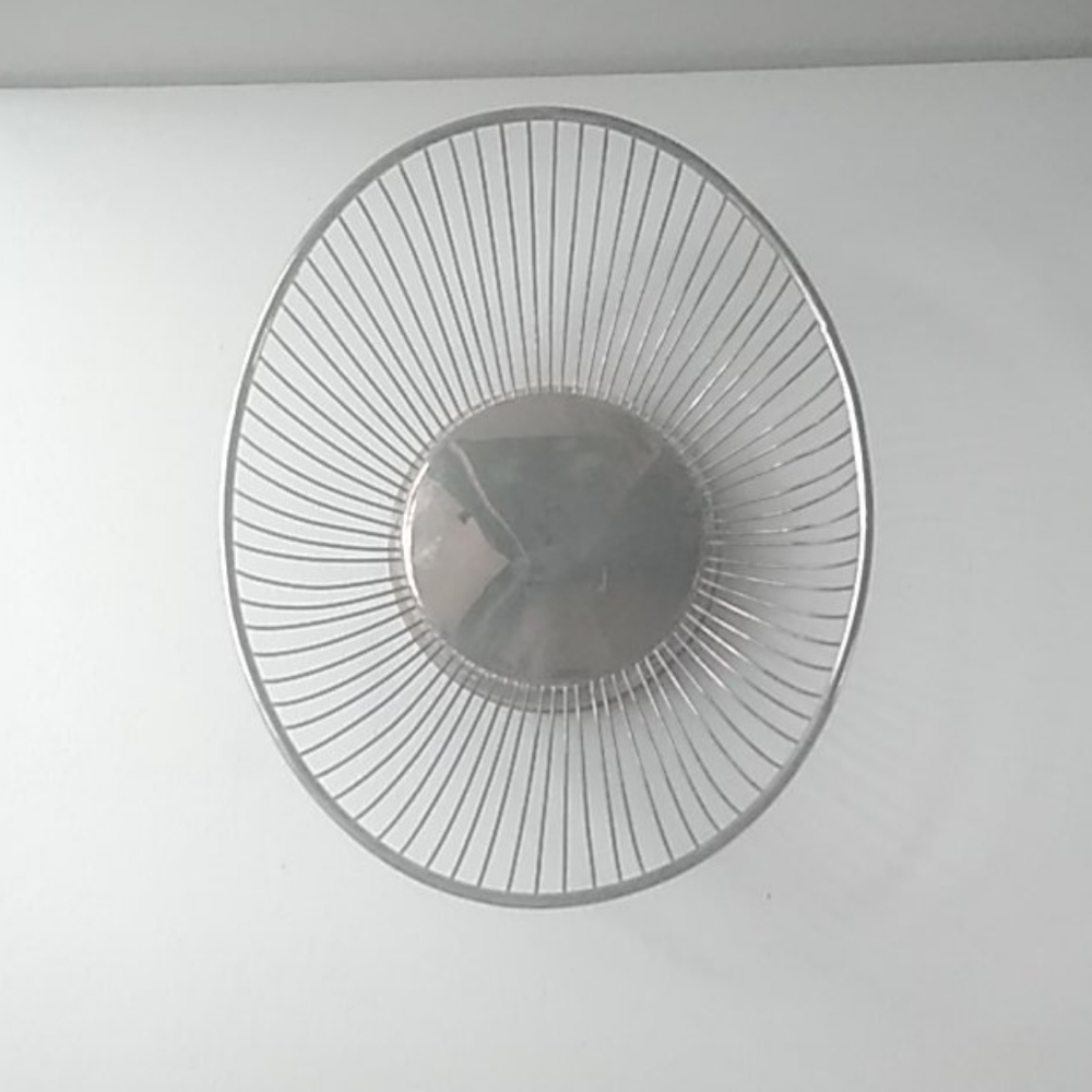 Silver plated metal fruit basket